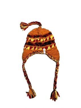 Vintage Hand-Knit Wool-Mix Earflap Hat